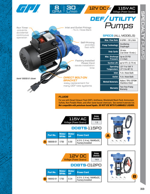 DEF Utility Transfer Pump   180000-01