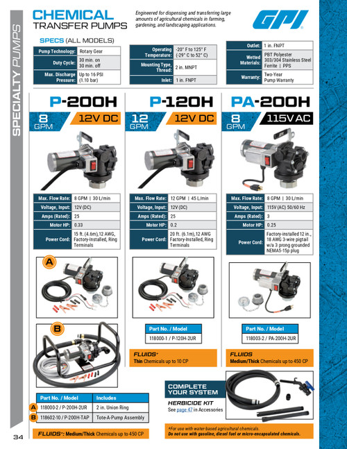8 GPM 12V Chemical Transfer Pump   118602-10