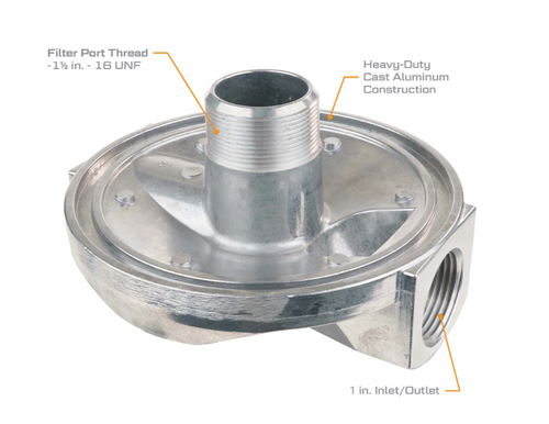1" NPT 40 GPM High-Flow Aluminum Filter Adapter   129420-25
