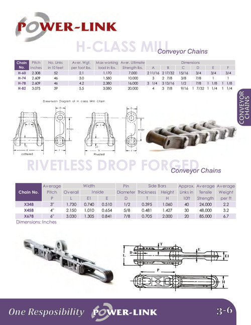 Rivetless Drop Forged Conveyor Chain - 10' Box  X458