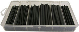 156 Pc. 4" Black Single Wall 2:1 Shrink Tube Assortment Kit  56-91