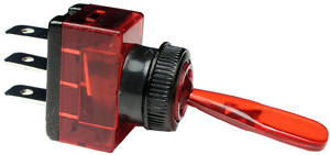 SPST Red Illuminated On-Off Toggle Switch  9405-11