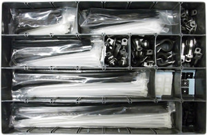 620 Pc. Cable Tie, Mount Pad & Clamp Assortment Kit  32005-91