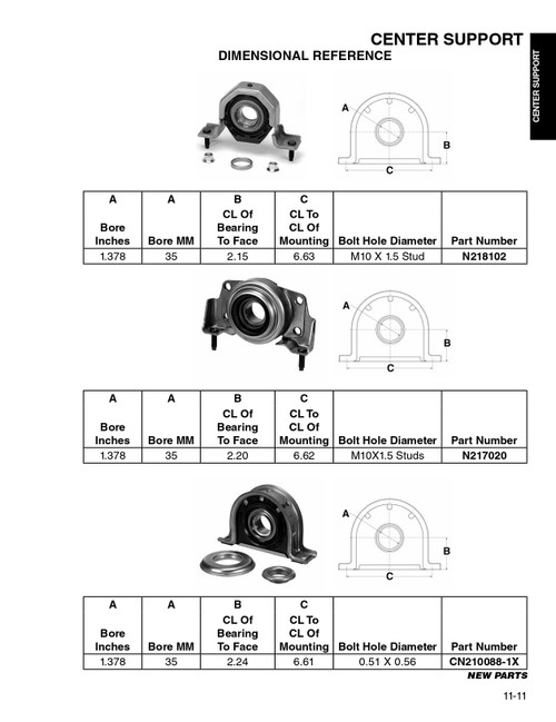 35mm Drive Line Center Support Bearing  CN210088-1X