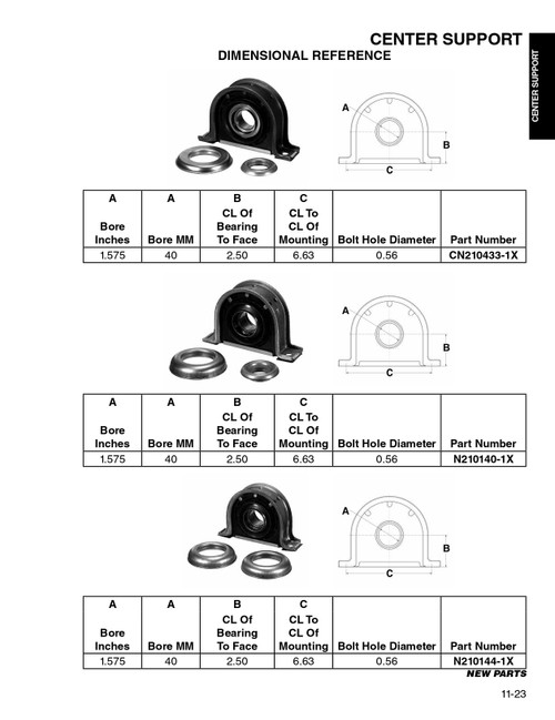 40mm Drive Line Center Support Bearing  CN210433-1X