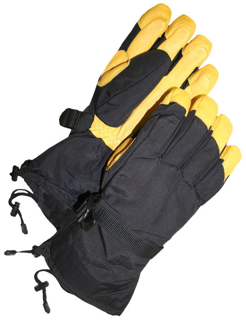Winter Grain Deerskin Ski Glove Thinsulate® Lined Nylon RaoTex Backhand Black/Tan  80-9-041101