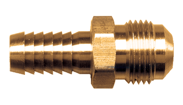 1/4 x 3/8" Brass Hose Barb - Male 45° SAE Flare Coupler  127-46