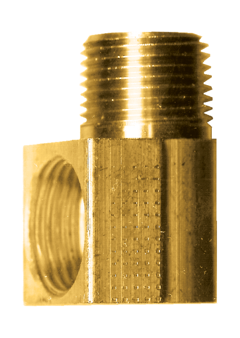 1/8 x 1/8" Brass Female 45° SAE Inverted Flare - Male NPT 90° Street Elbow  149-2A