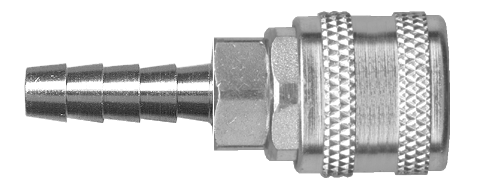 1/4 x 3/8" Steel Aro 210 Pneumatic Q/D Coupler - Hose Barb  QD-AROAC4-6H