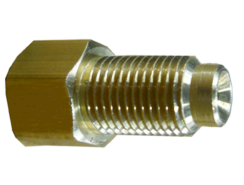 1/4 (9/16"-18) x 1/4 (7/16"-24)  Brass Male 45° SAE Inverted Flare - Female 45° SAE Inverted Flare Adapter  WH-7908