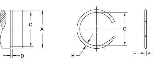 External Light Duty Spiral Retaining Ring  US-0100