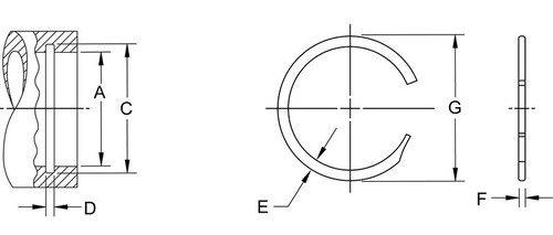 Internal Light Duty Spiral Retaining Ring  UR-0100