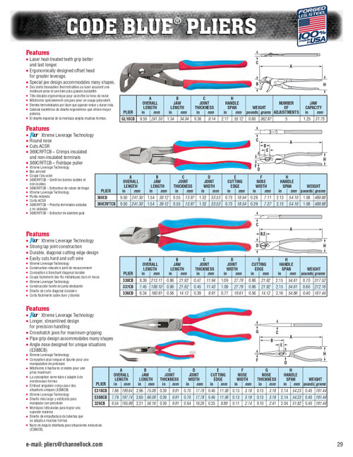 9.5" XLT® Round Nose Linemens Plier   369CB