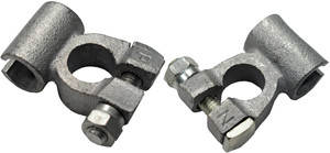 1 Pr. 2/0-3/0 AWG Brass Positive & Negative Split Barrel Tee Splice Battery Terminals  888-PR
