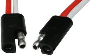 100 Pc. 16 AWG @ 12" Flat 2 Pin Trailer Connector  1871-C