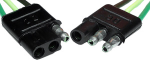 100 Pc. 16 AWG @ 12" Flat 3 Pin Trailer Connector  1872-C