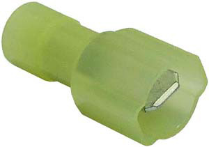 100 Pc. 12-10 AWG .250" Nylon Fully Insulated Double Bump Male Spade Connector  1964-16