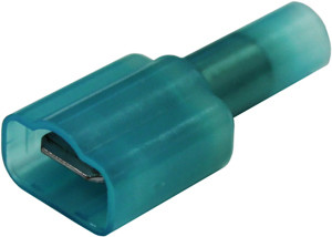 1000 Pc. 16-14 AWG .250" Nylon Fully Insulated Single Bump Male Spade Connector  2164-39