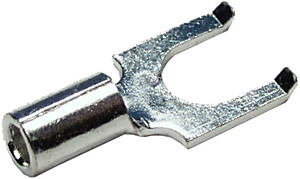 100 Pc. 16-14 AWG #6 Non-Insulated Flanged Fork Connector  2433-16