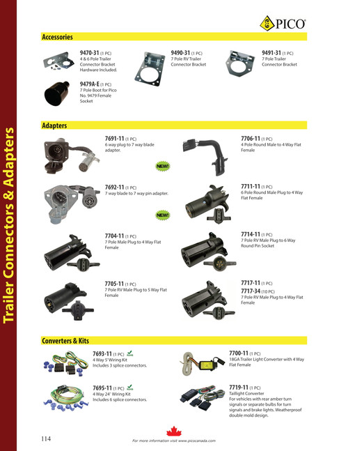 Round 7 Blade / Round 6 Pole Trailer Adapter  7714-11