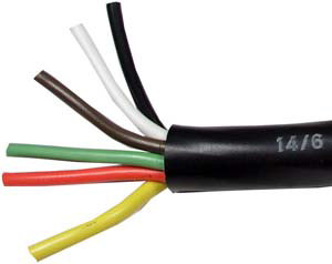 14/6 AWG @ 50' Black PVC Jacketed Multi-Conductor Trailer Cable  8151-B