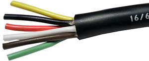 16/6 AWG @ 50' Black PVC Jacketed Multi-Conductor Trailer Cable  8155-B
