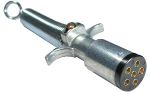 6 Pole Male Plug Trailer Connector w/Spring Cable Relief  9476-34