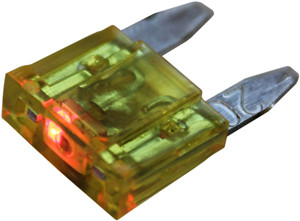 5 Pc. 20A Yellow Min Blade Fuses w/LED Indicator  9920-14
