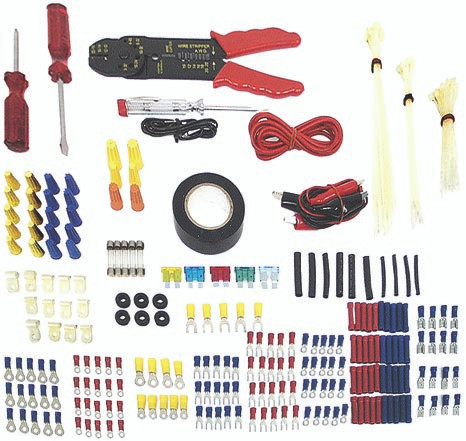285 Pc. Solderless Terminal Assortment w/Crimper  00133