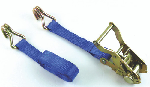 Blue Polyester Ratchet Strap 1" x 15' w/Double J-Hooks  11189