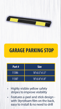18 x 3.8 x 1.8" Garage Parking Stop  11387