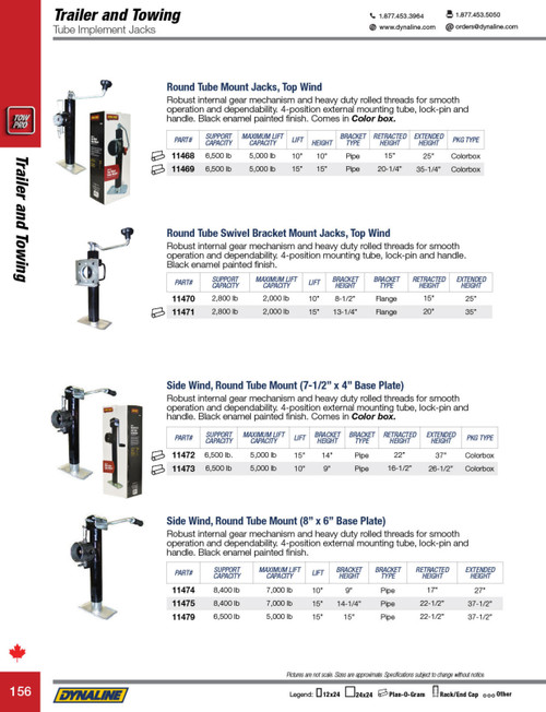 Top Wind Implement Jack 15" Lift @ 2,000 lbs.  11471