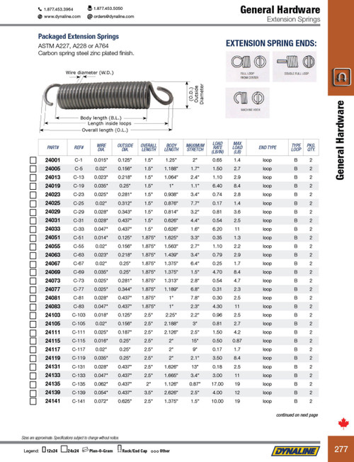 Extension Spring - Retail (2/pk)  24005