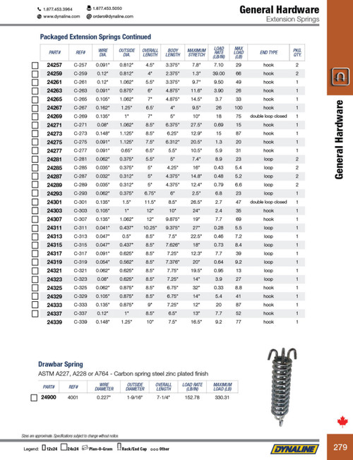 Extension Spring - Retail (1/pk)  24293