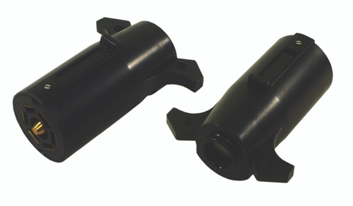 Round 7 Blade Plastic Socket / Flat 4 Pin Trailer Plug Adapter - Vehicle Side  27052