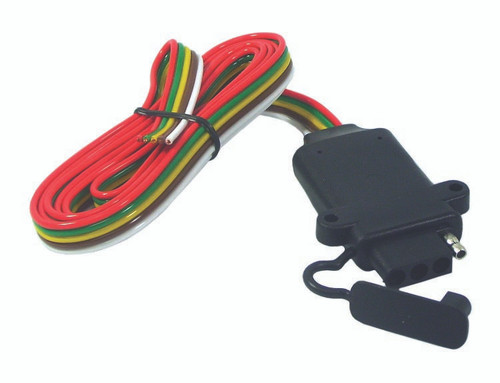 Flat 4 Pin Trailer Connector w/Cover  27090