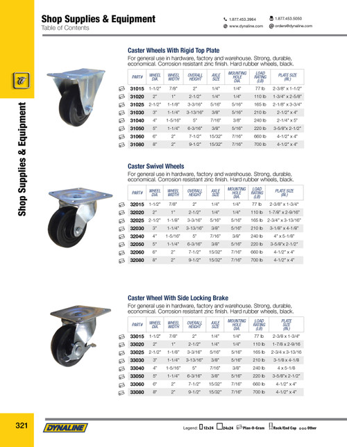 Hard Rubber Swivel Caster 3"  32030