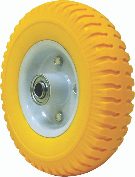 10" - 4.10/3.50 R4 Yellow Flat Free Offset Hub Hand Truck Wheel  80107