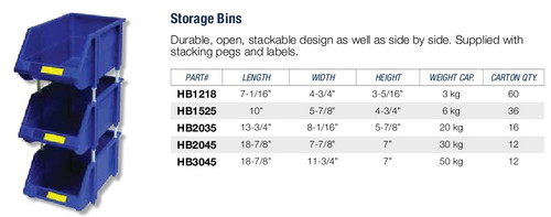 Blue Plastic Bin  HB1218