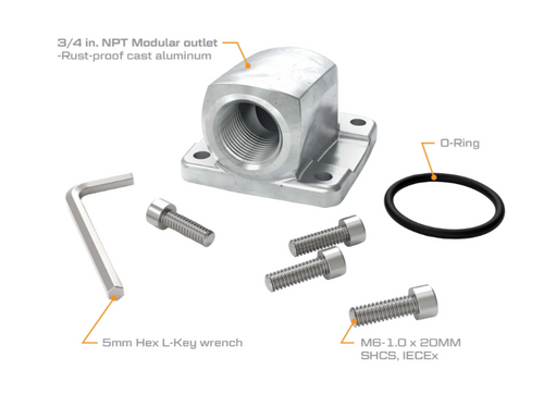 G-Series & V-Series Fuel Transfer Pumps Quick-Fit 3/4" NPT 90 Degree Outlet Kit   162513-01