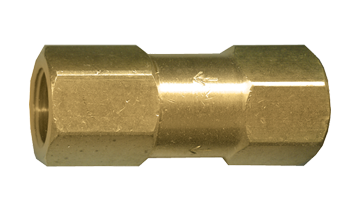 1/4" Milled Brass 3000 PSI Female NPT Check Valve - 1 PSI Crack Pressure  103CV-B-3000