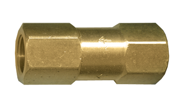 3/8" Milled Brass 3000 PSI Female NPT Check Valve - 1 PSI Crack Pressure  103CV-C-3000