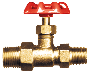 1/2 x 3/8" Brass Male NPT - Male NPT Utility Valve   1122-DC