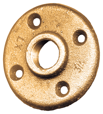 1/2" Cast Brass Female NPT Floor Flange  114-D