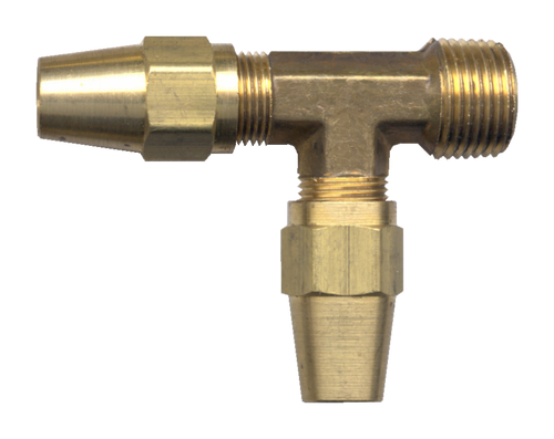 1/4 x 1/4 x 1/4" Brass DOT Metal Line Compression - Male NPT - DOT Metal Line Compression Tee  1171-4B