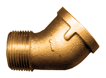 1 x 1" Cast Brass Male NPT - Female NPT 45° Street Elbow  124-H