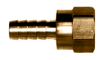 3/8 x 3/8" Brass Hose Barb - Female Swivel 45° SAE Flare Coupler  128-66