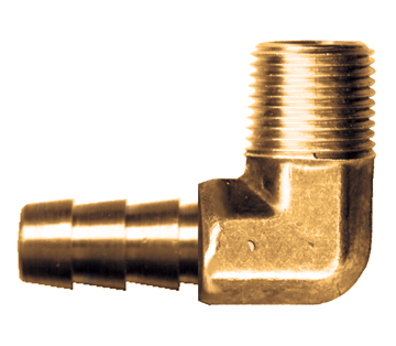 5/8 x 1/2" Brass Hose Barb - Male NPT 90° Elbow  139-10D