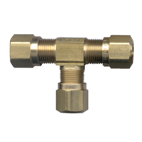 3/8 x 3/8 x 1/4" Brass DOT Poly Line Compression Reducing Tee  1464R-64