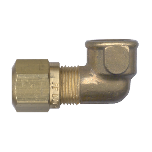 3/8 x 3/8" Brass DOT Poly Line Compression - Female NPT 90° Elbow  1470-6C